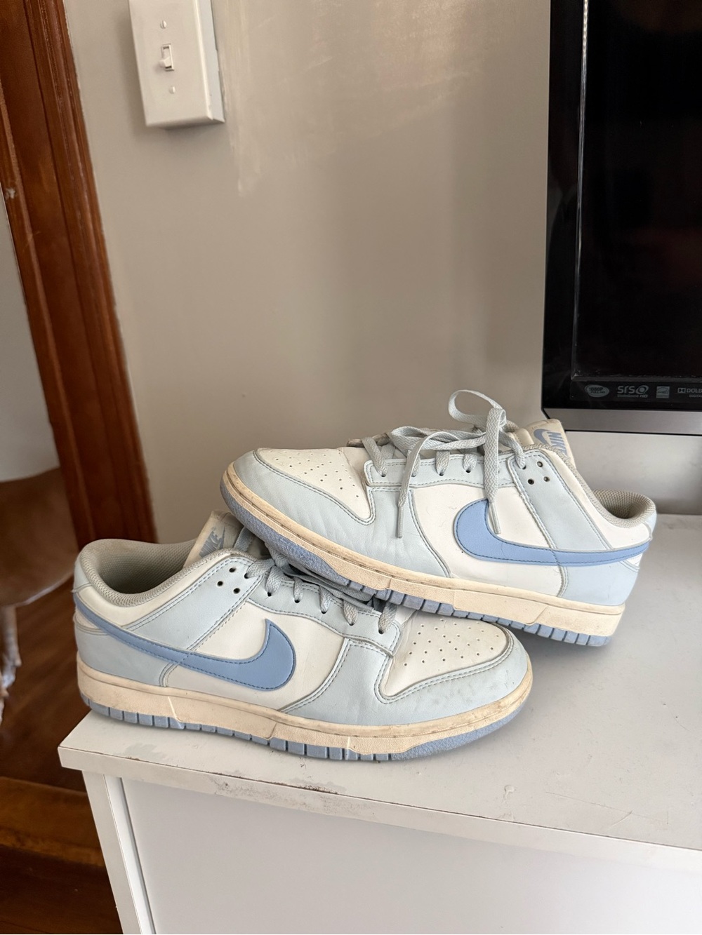 Nike Low-Top Dunks “Blue Tint”-  Sneakers in Light Blue and White